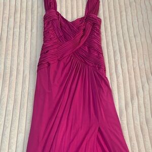 Chic Fuchsia Gathered Prom Dress